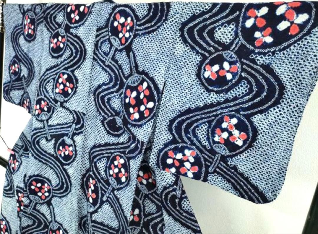 粋な大人の浴衣 極上の逸品です ◆ 有松絞り 団扇うちわ 高身長の方にも