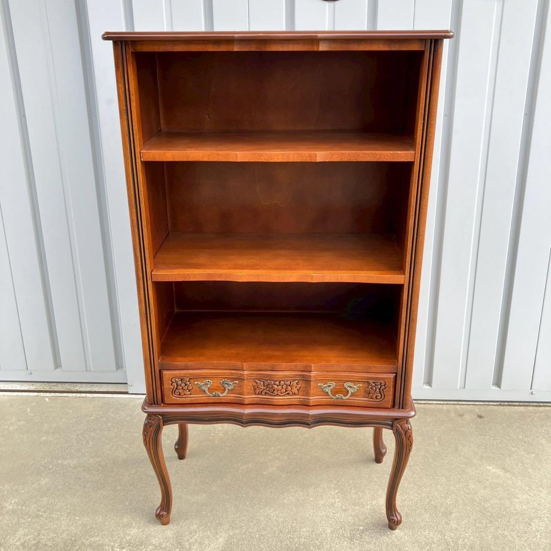 高級 イタリア家具 ブックケース キャビネット 輸入家具 ロココ調 猫脚