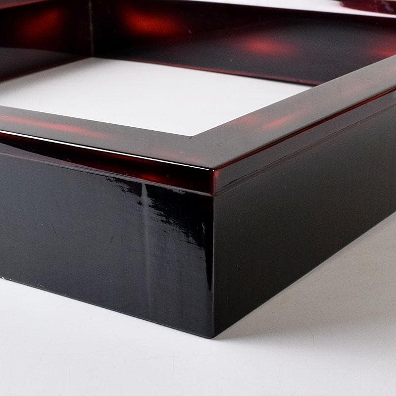 茶道具　塗師　岡本陽斎造　根来塗　炉縁　共箱　C　7873C