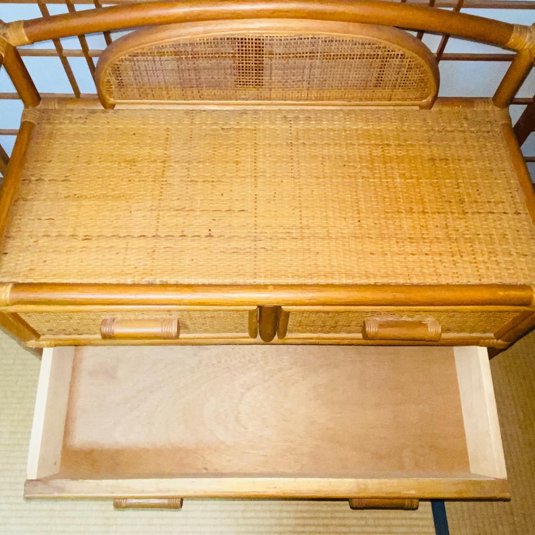 ラタン 籐 棚 チェスト 5段 W75cm D36cm H90.5cm 送料込み