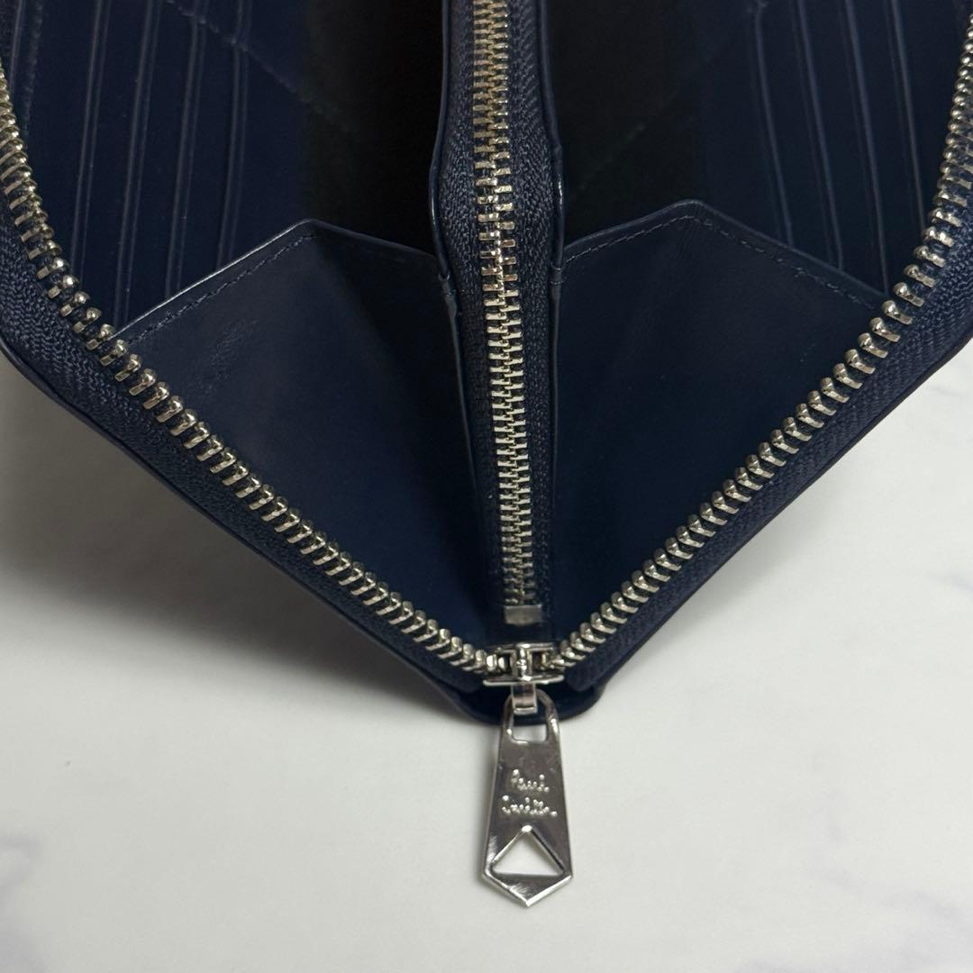 極美品 Paul Smith ポールスミス ラビット ラウンドジップ ネイビー