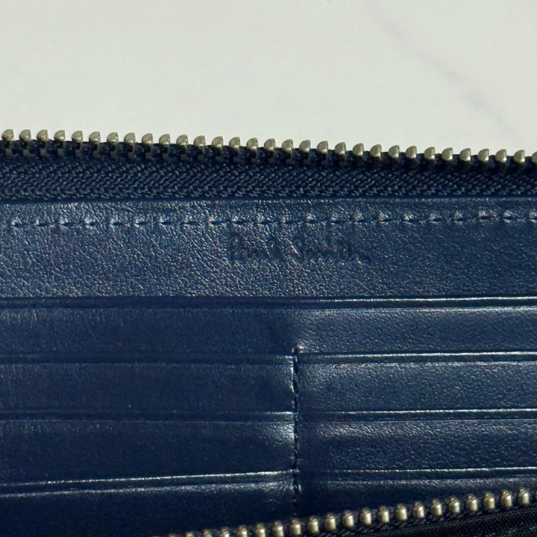 極美品 Paul Smith ポールスミス ラビット ラウンドジップ ネイビー