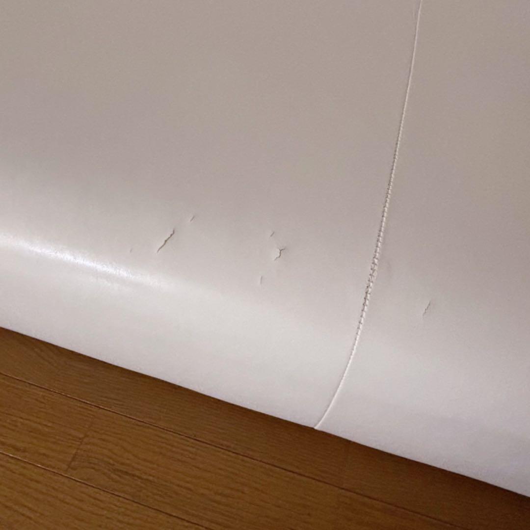 レザーカウチソファー3人掛け　ホワイト