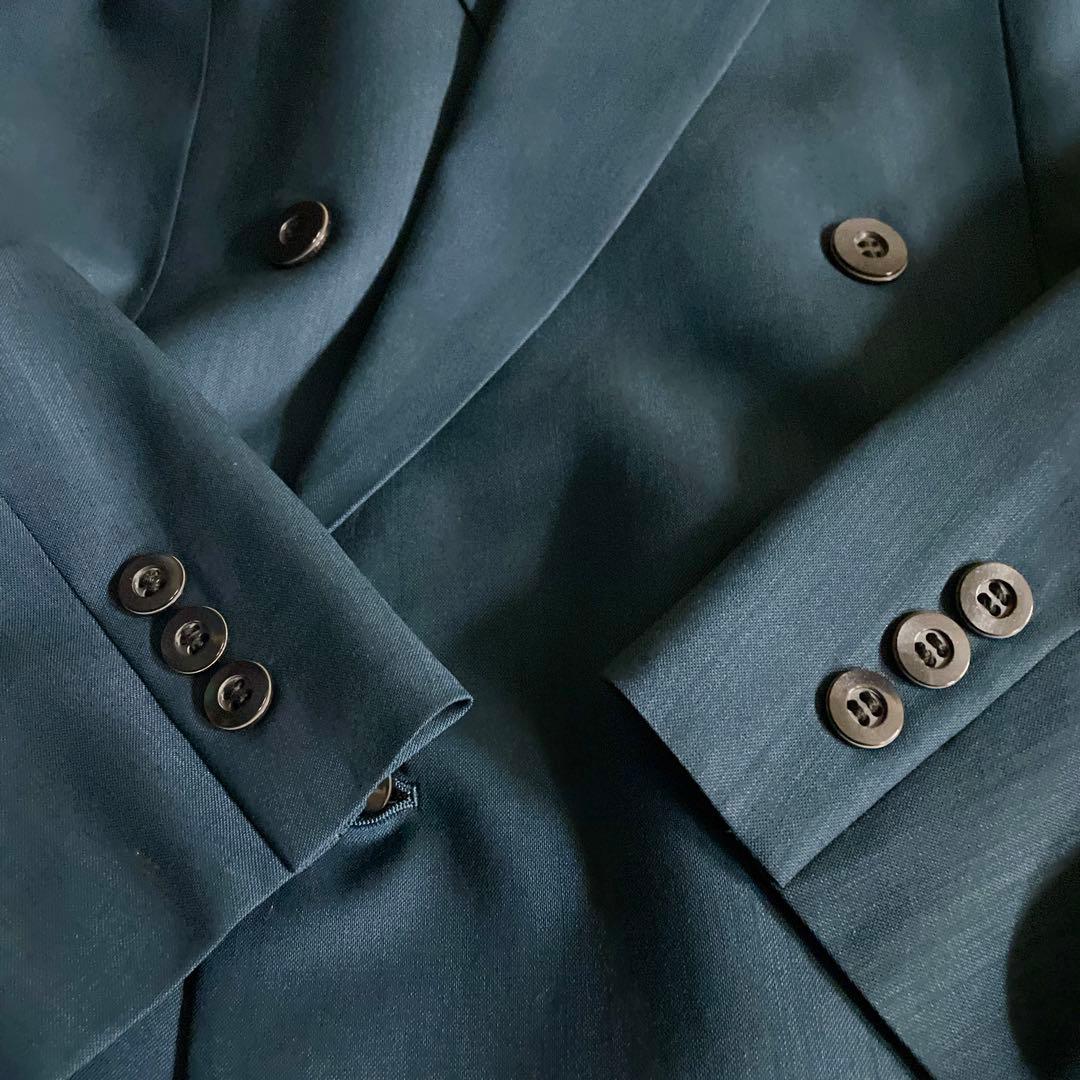 希少 クラシックティール ダブルブレストスーツ × TIFFANY ネクタイ