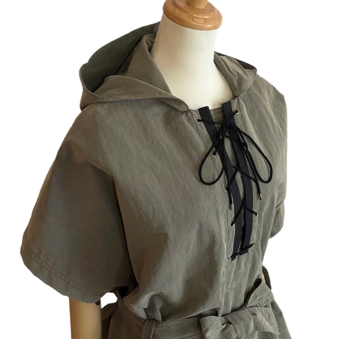 2点おまとめ【PINKO】 レースアップ 共布ベルト付き ポンチョ