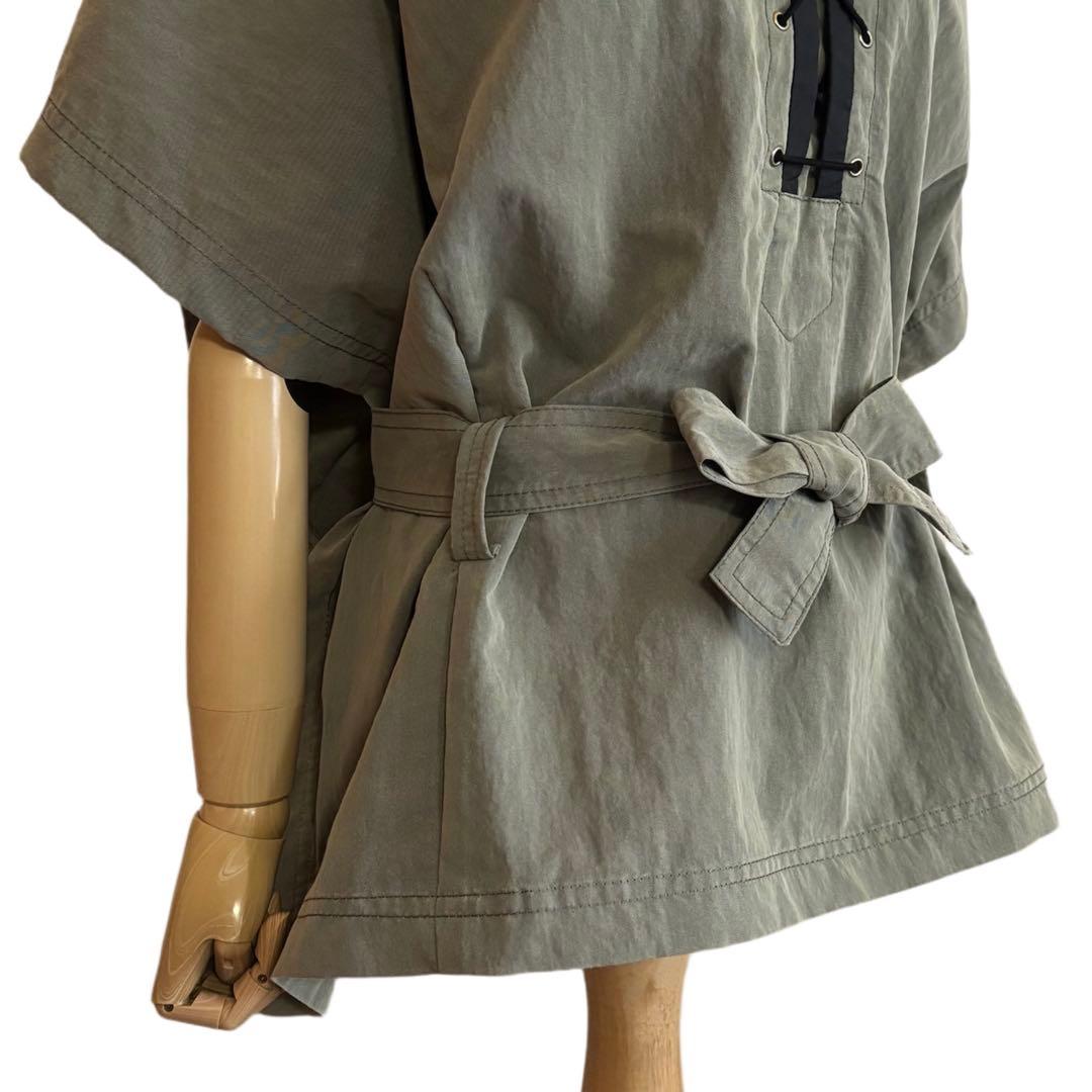 2点おまとめ【PINKO】 レースアップ 共布ベルト付き ポンチョ