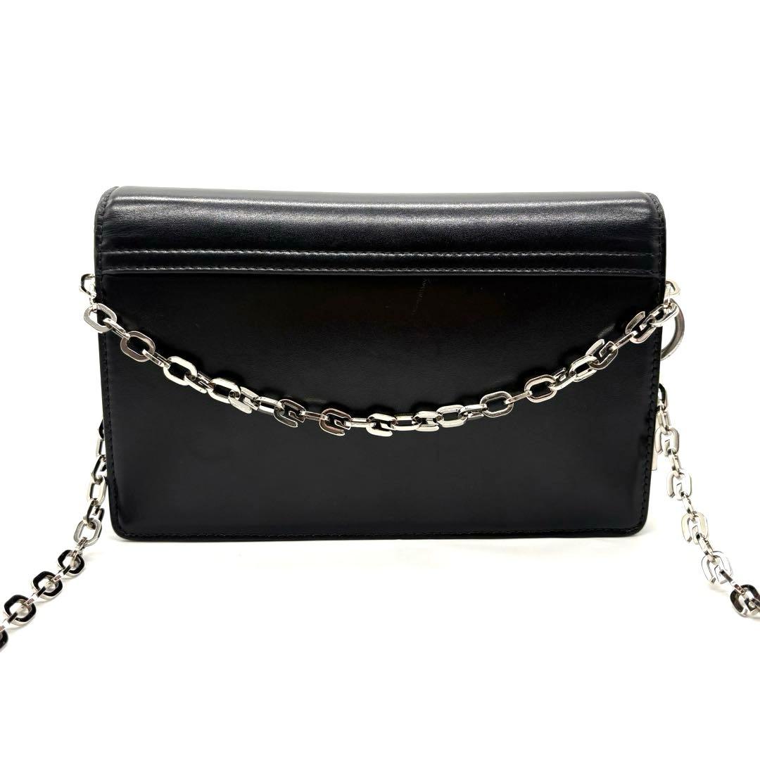 ジバンシィ レザー チェーンショルダーバッグ ブラック シルバー金具 正規品