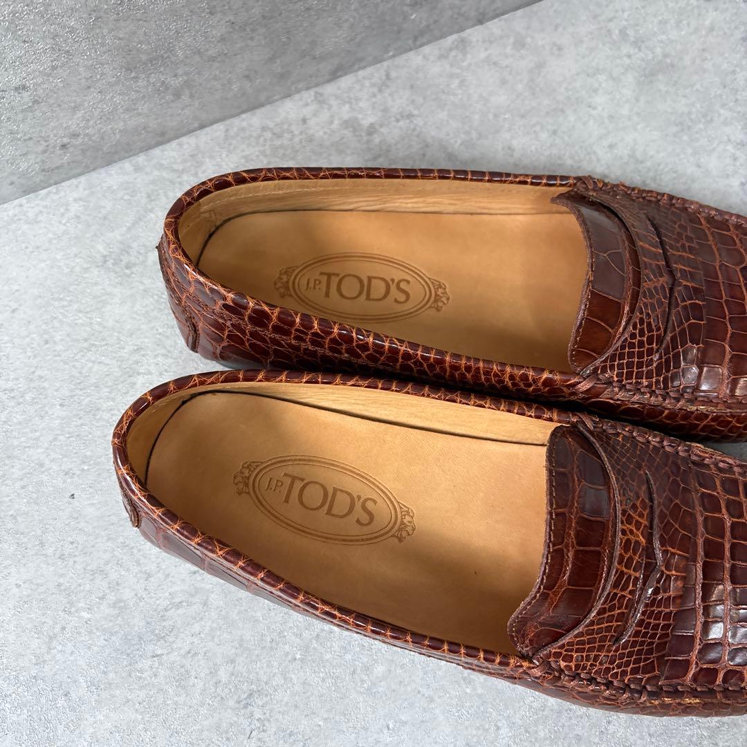 展示品希少！TOD'S トッズ　オールクロコダイル　最上級ドライビングシューズ