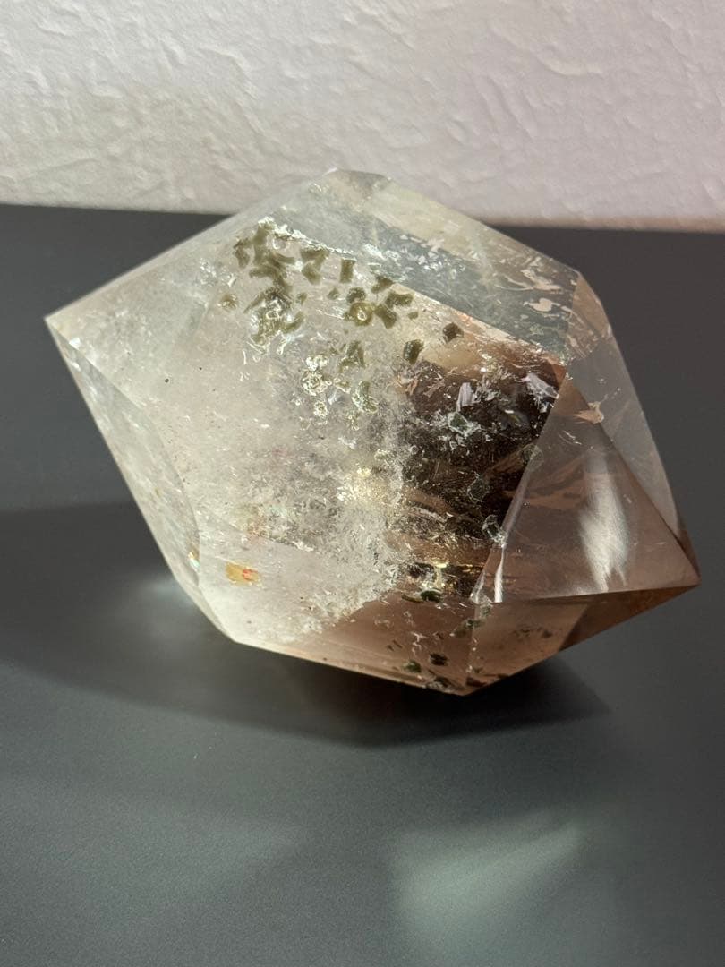 コレクション必見！虹の輝きバイカラースモーキークォーツ BIGダブルポイント