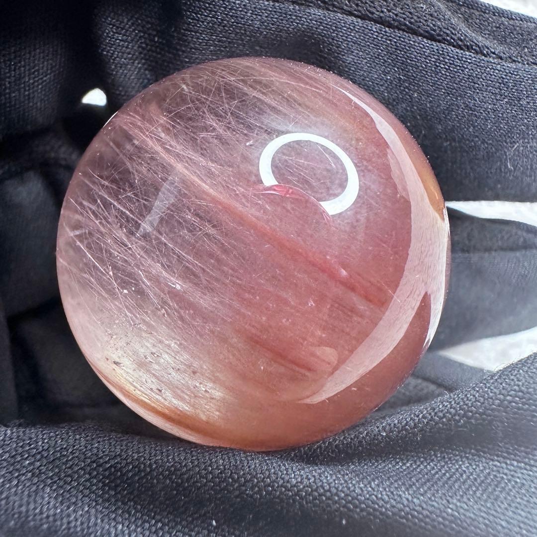 希少❗️極上別格品❗️超美品♡ピンクサゲニティックインクォーツ丸玉スフィアA1301