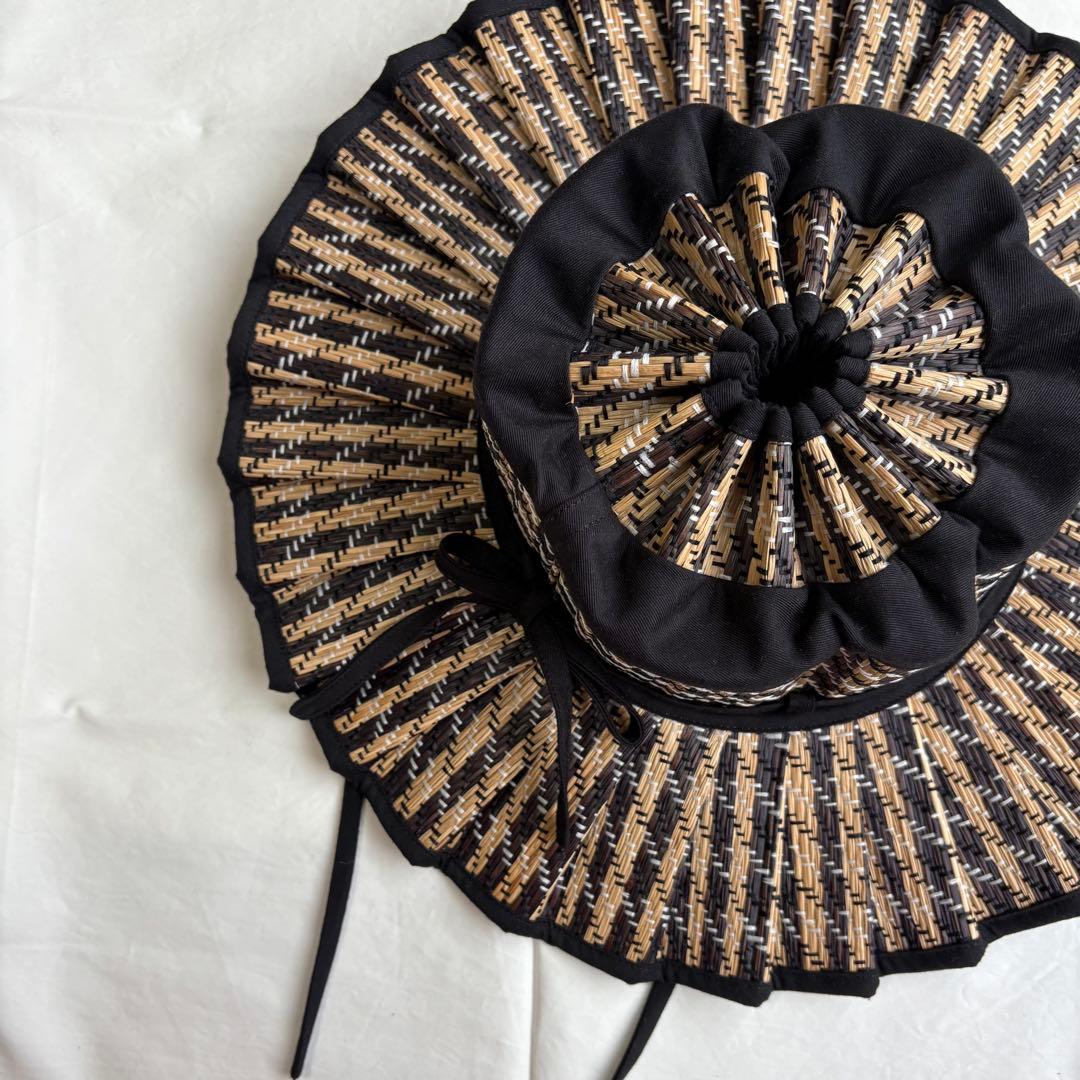 ローナマーレイLORNA MURRAY大人【Ｌ】つば広麦わら帽子 折畳ハット