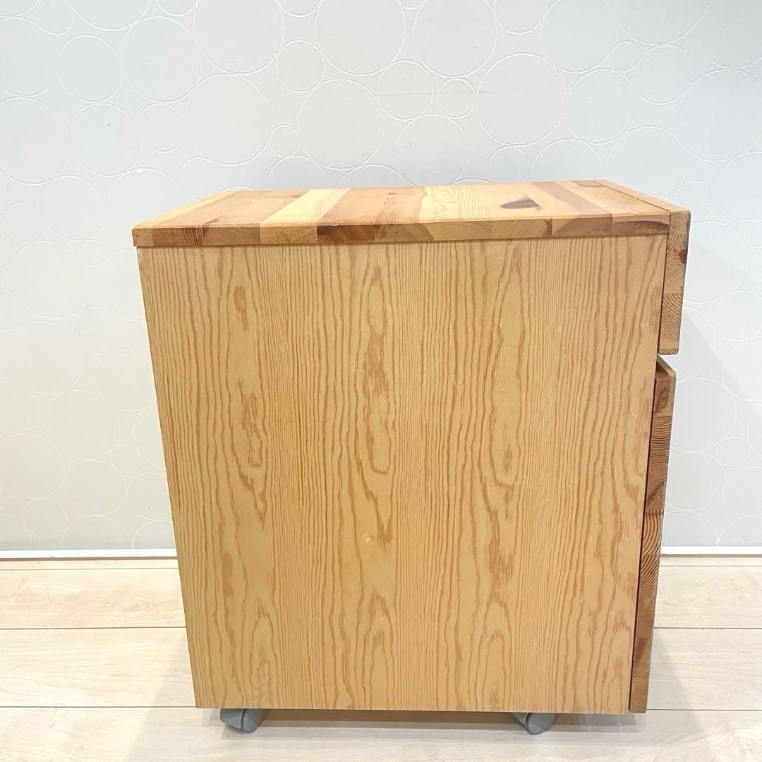 【廃盤品】無印良品 パイン材 キャビネット キャスター付 北欧 カントリー