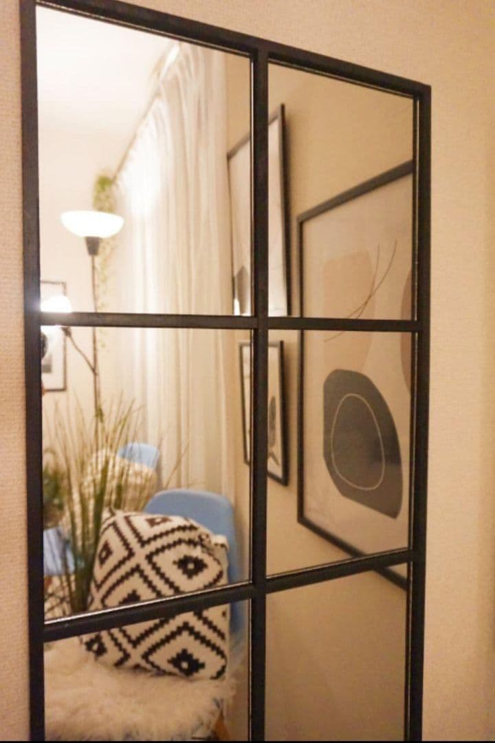 18枚鏡　壁掛けミラー　格子　大型ミラー　鏡