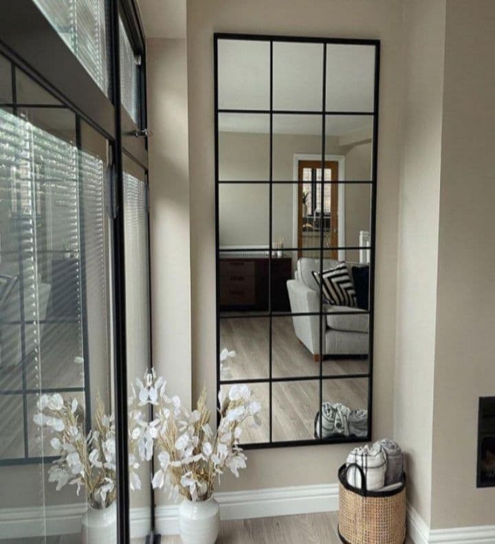 18枚鏡　壁掛けミラー　格子　大型ミラー　鏡