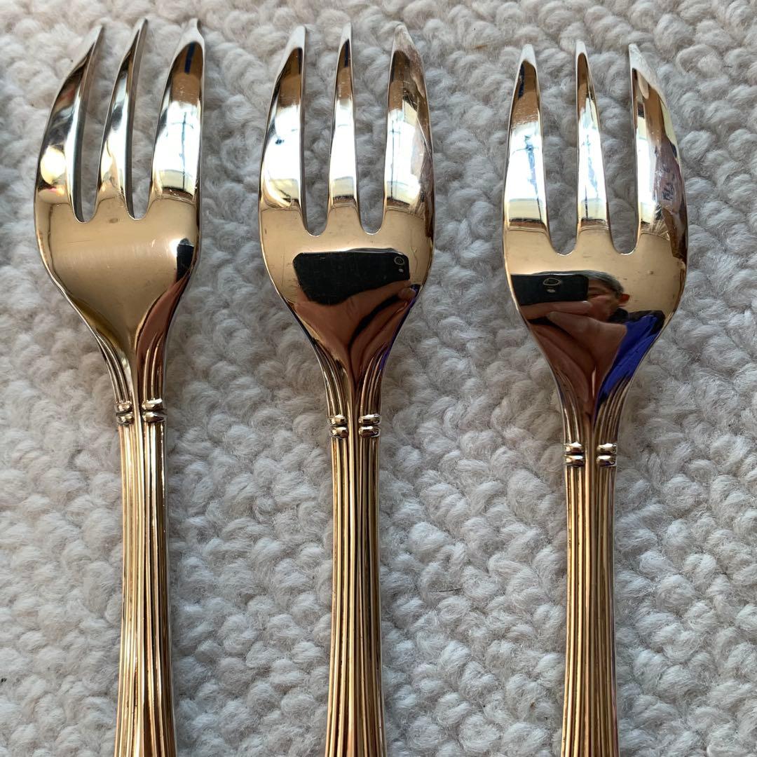 美品　クリストフル　ケーキフォーク　6本セット　銀メッキ　FRANCE刻印あり