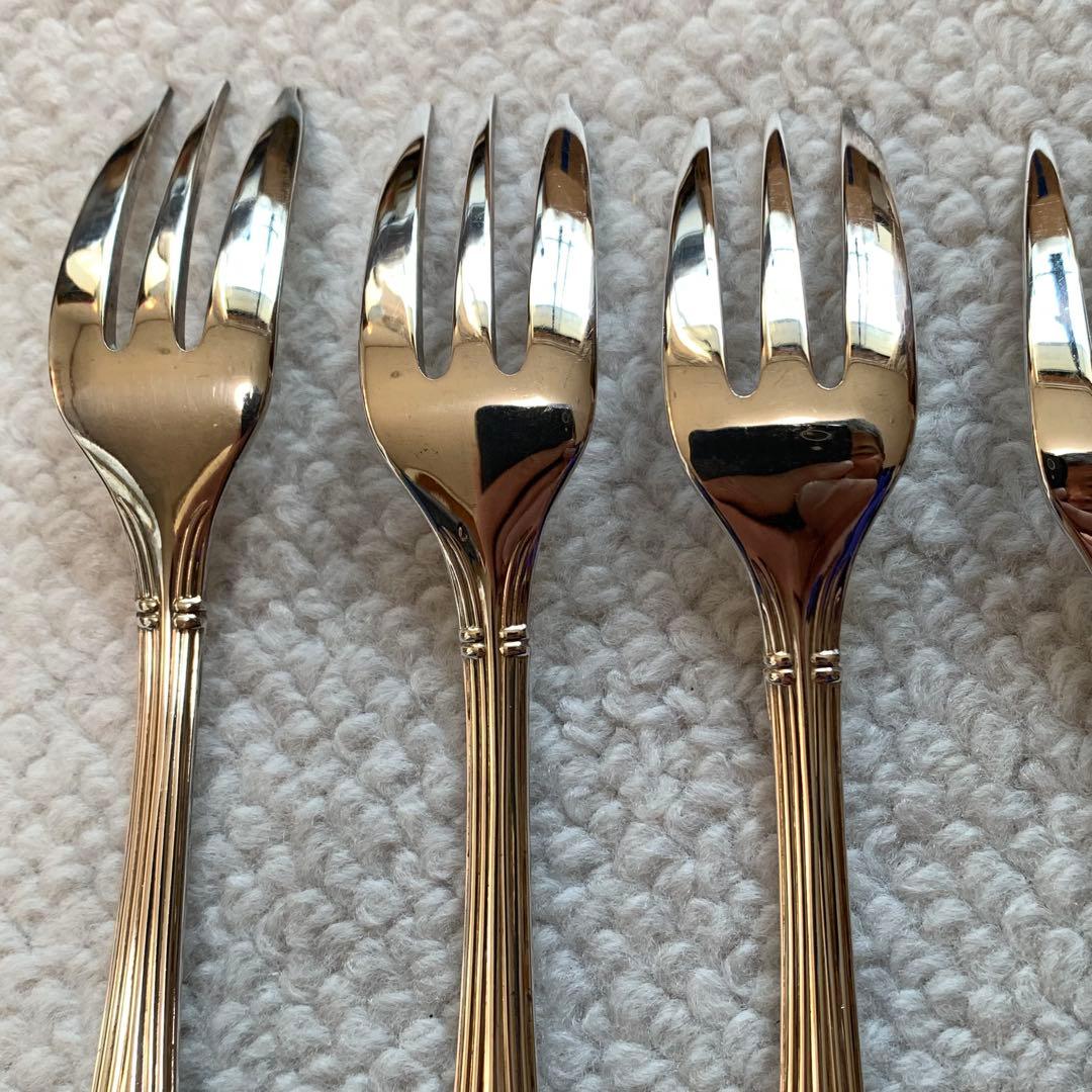 美品　クリストフル　ケーキフォーク　6本セット　銀メッキ　FRANCE刻印あり