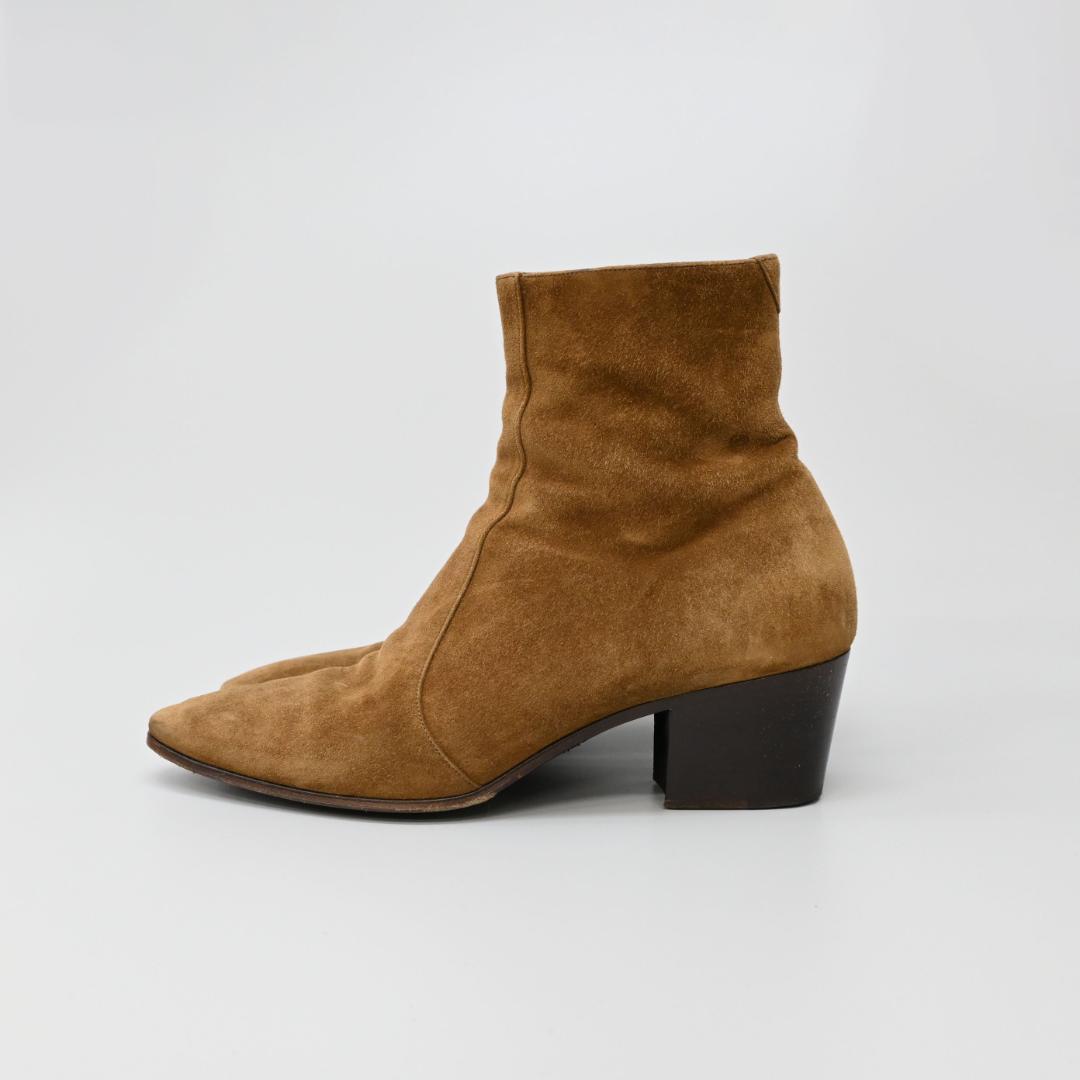 ■ 48196★年 サンローランパリ サイドジップヒールブーツ スエード*