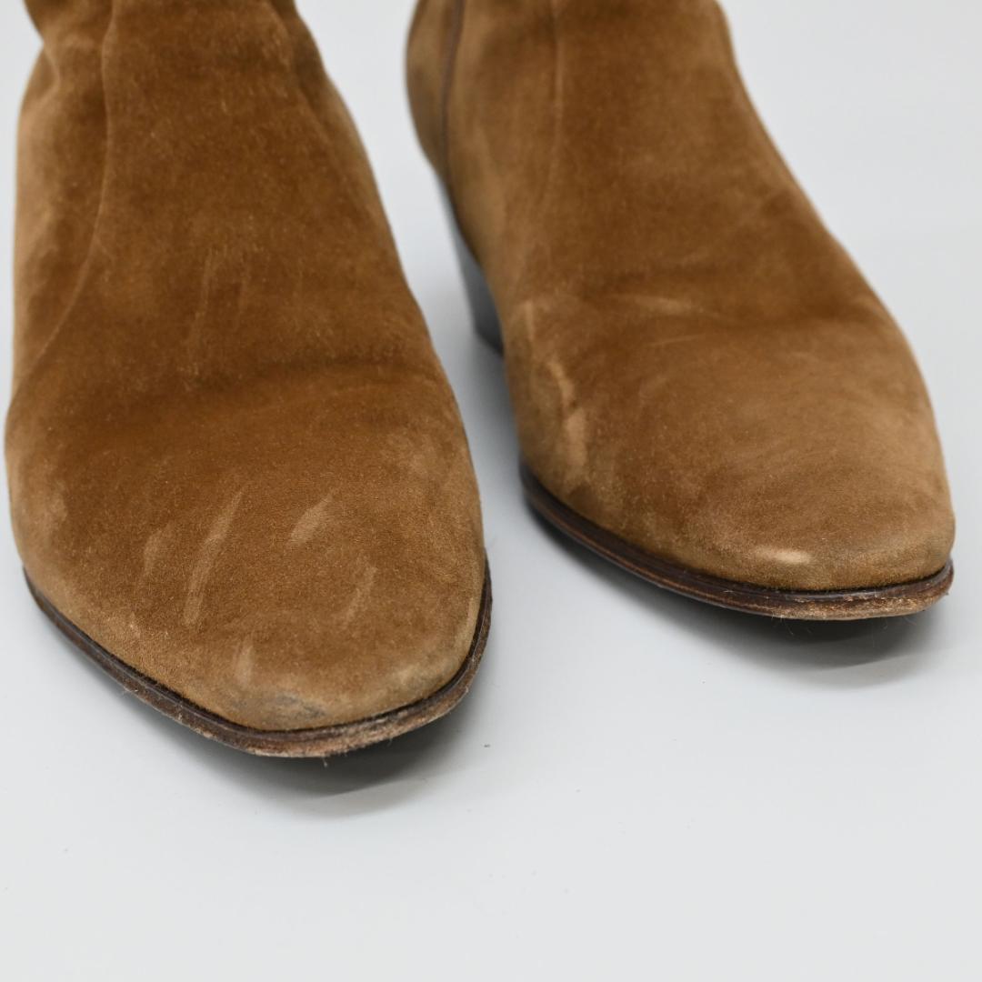 ■ 48196★年 サンローランパリ サイドジップヒールブーツ スエード*