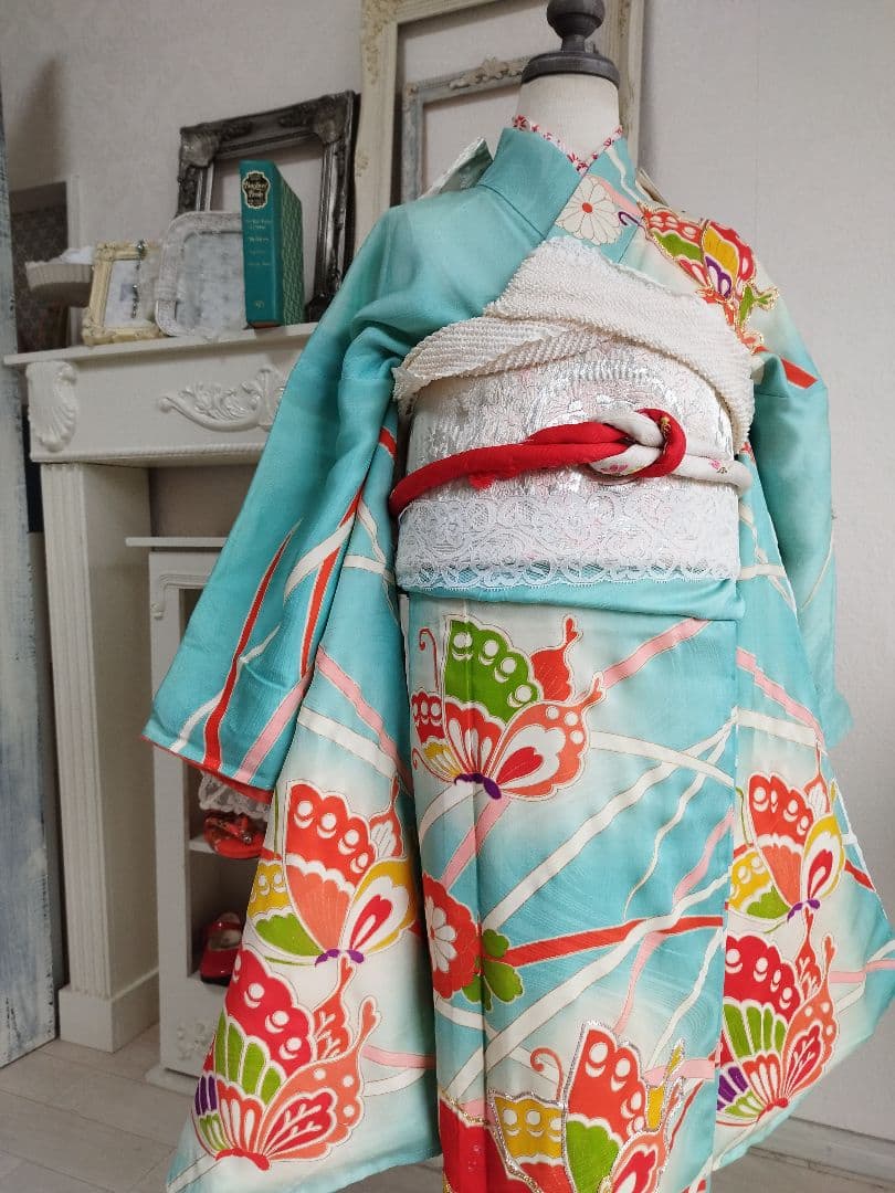 専用です☆アンティークブルーの着物単品☆ハーフ成人式☆七五三