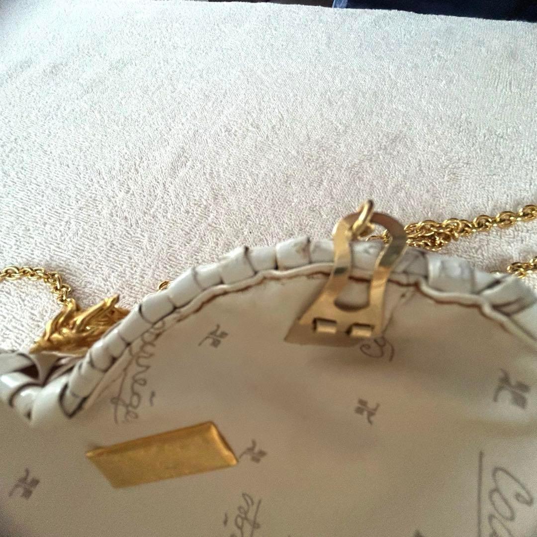 クレージュ かごバッグ Courreges チェーン ショルダー バッグ ハート