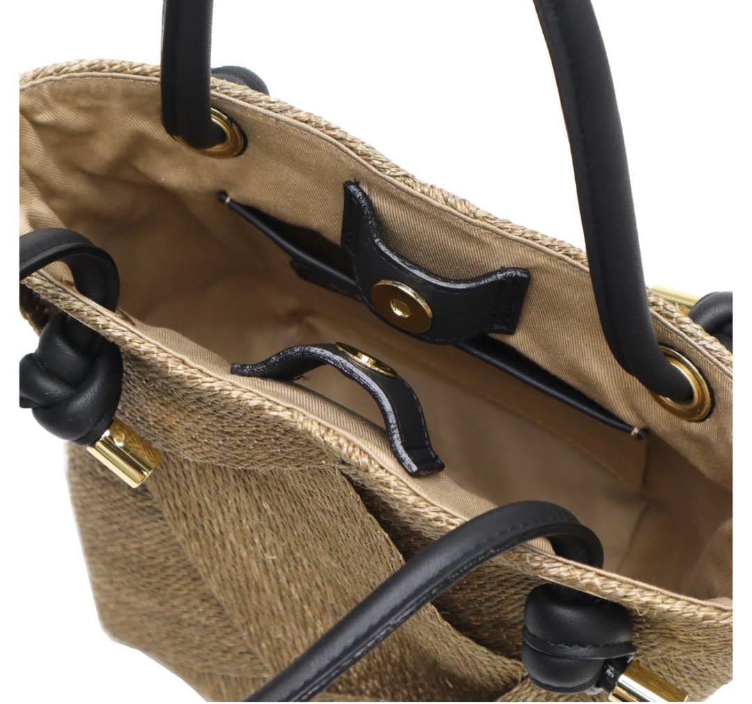 美品✨️VIOLAd'ORO かごバッグ ショルダーバッグ 天然素材 アバカ 本革