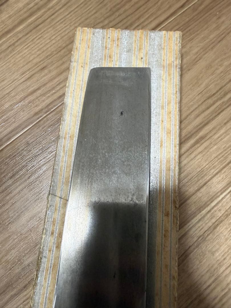 不動剱請合　純日本鋼　青鋼　薄葉包丁　地金綺麗　刃渡り8寸　天然砥石研ぎました