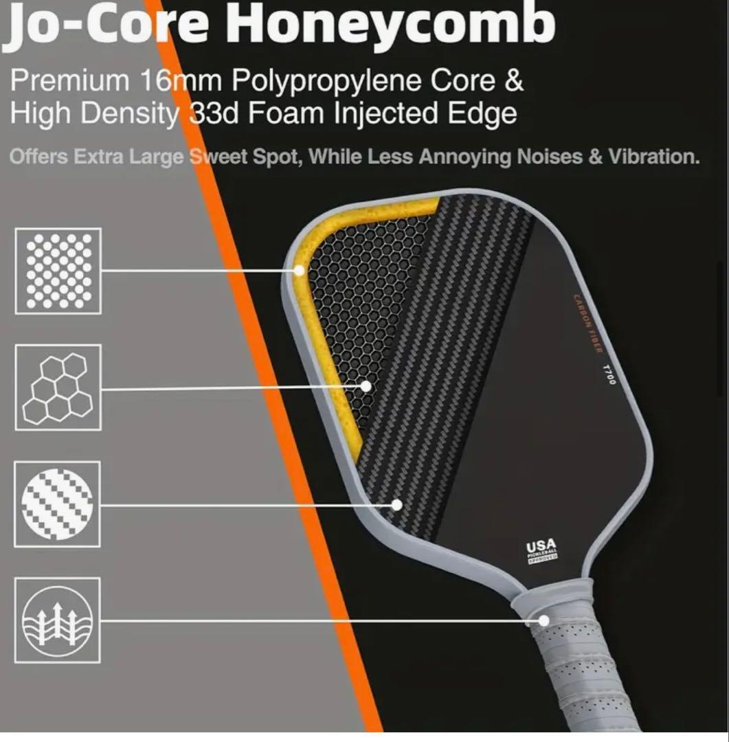 ピックルボール パドルT700 2本 ボール4個 キャリーバッグ付き