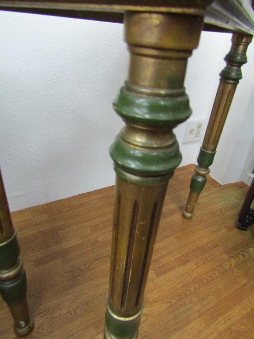 T*S様 クラシックスタイル テーブル グリーン大理石 アンティーク