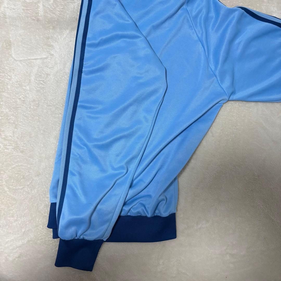 アディダス 80s ビンテージ　トラックジャケット トレフォイルロゴ　水色