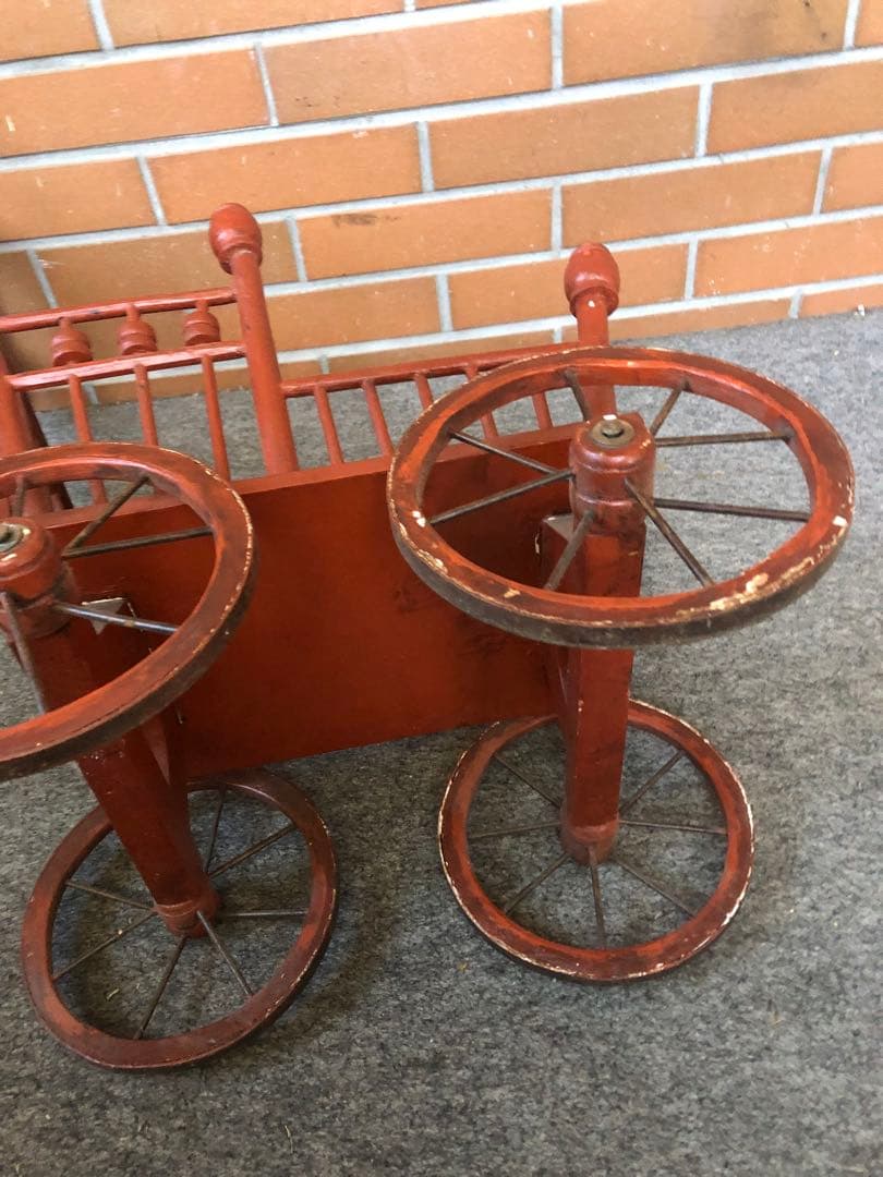 C 馬車　花台　フラワースタンド　ガーデニング雑貨アンティーク　ワゴン　ガーデン