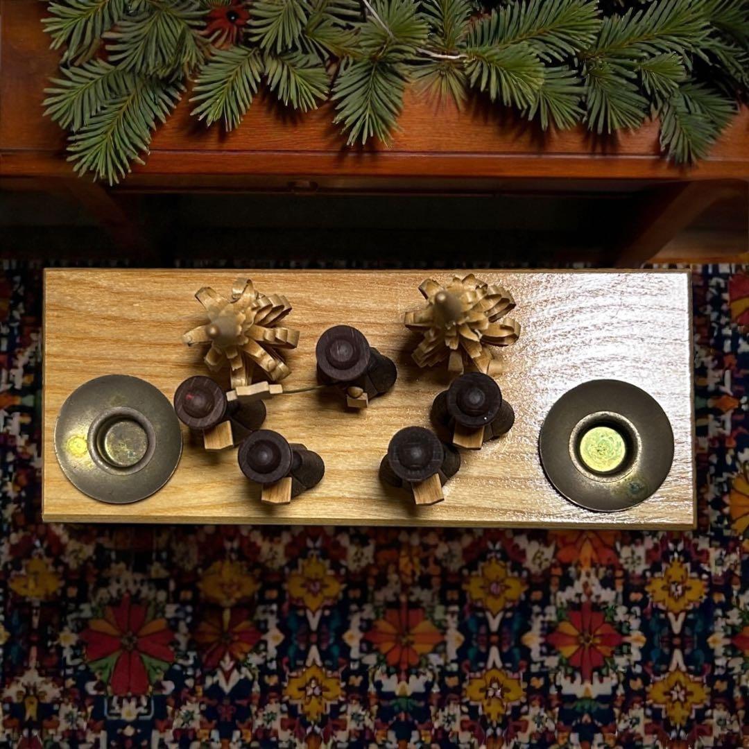 東ドイツ製・ザイフェン 聖歌隊木製キャンドルスタンドXmas装飾