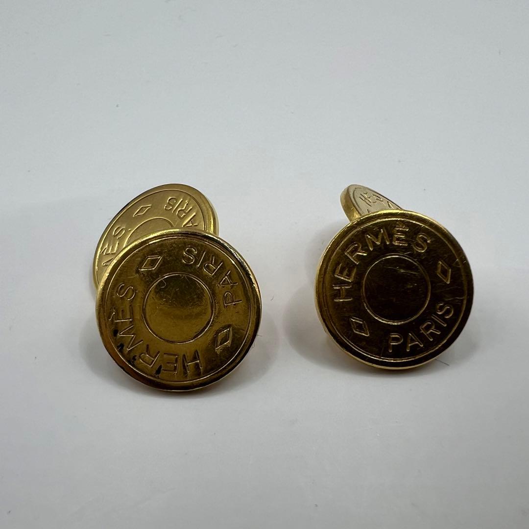 【極美品】エルメス カフスリンクス セリエ ゴールド金具