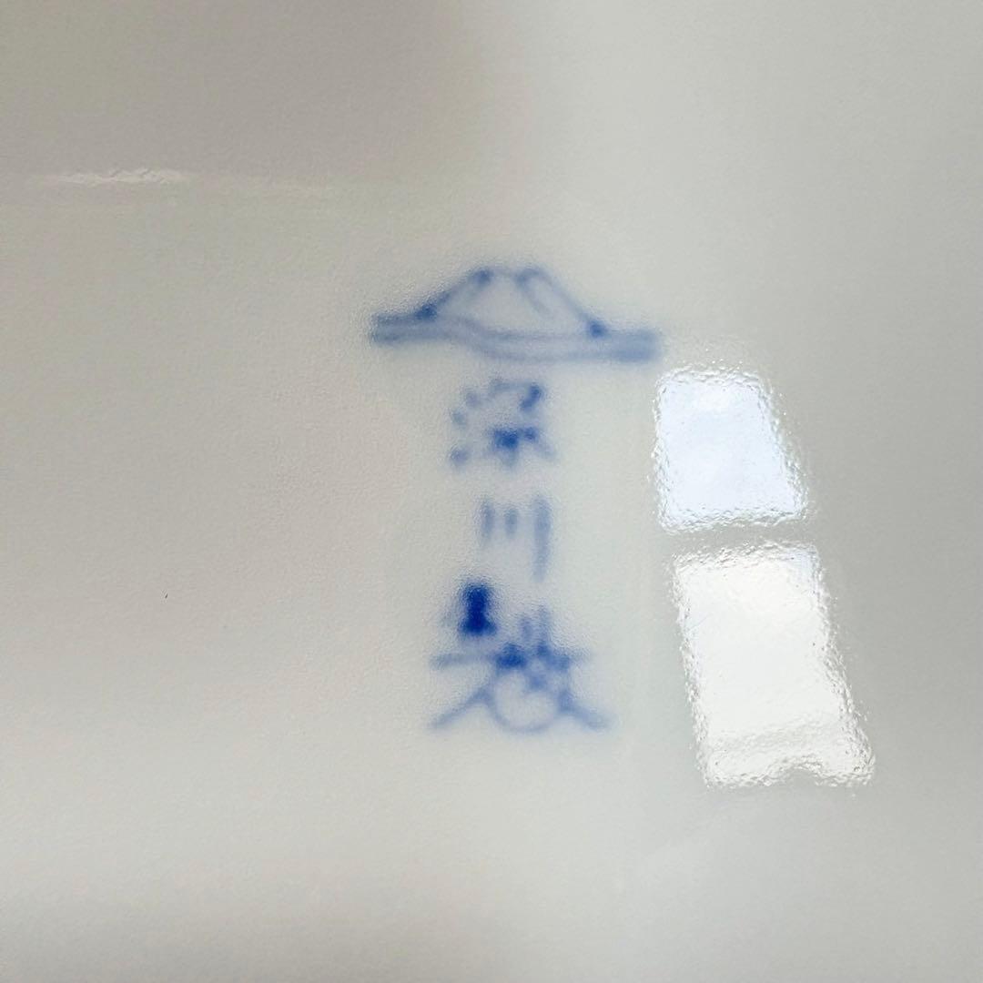 深川製磁 銘々皿揃 和皿 6枚セット 寿赤絵 トリプレット緋 古代呉須