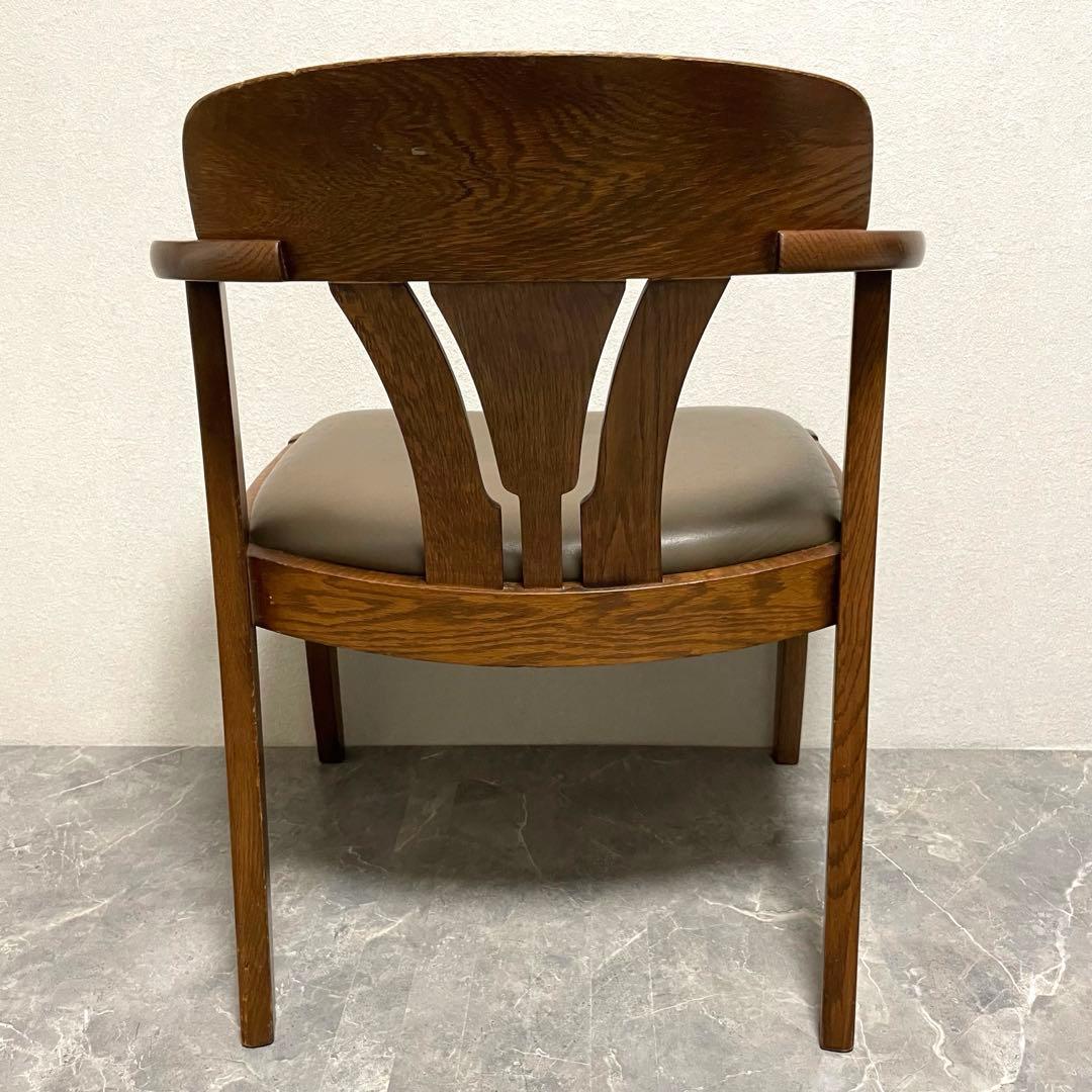 希少　辻木工　アームダイニングチェア② ヴィンテージ オーク無垢材 木製椅子