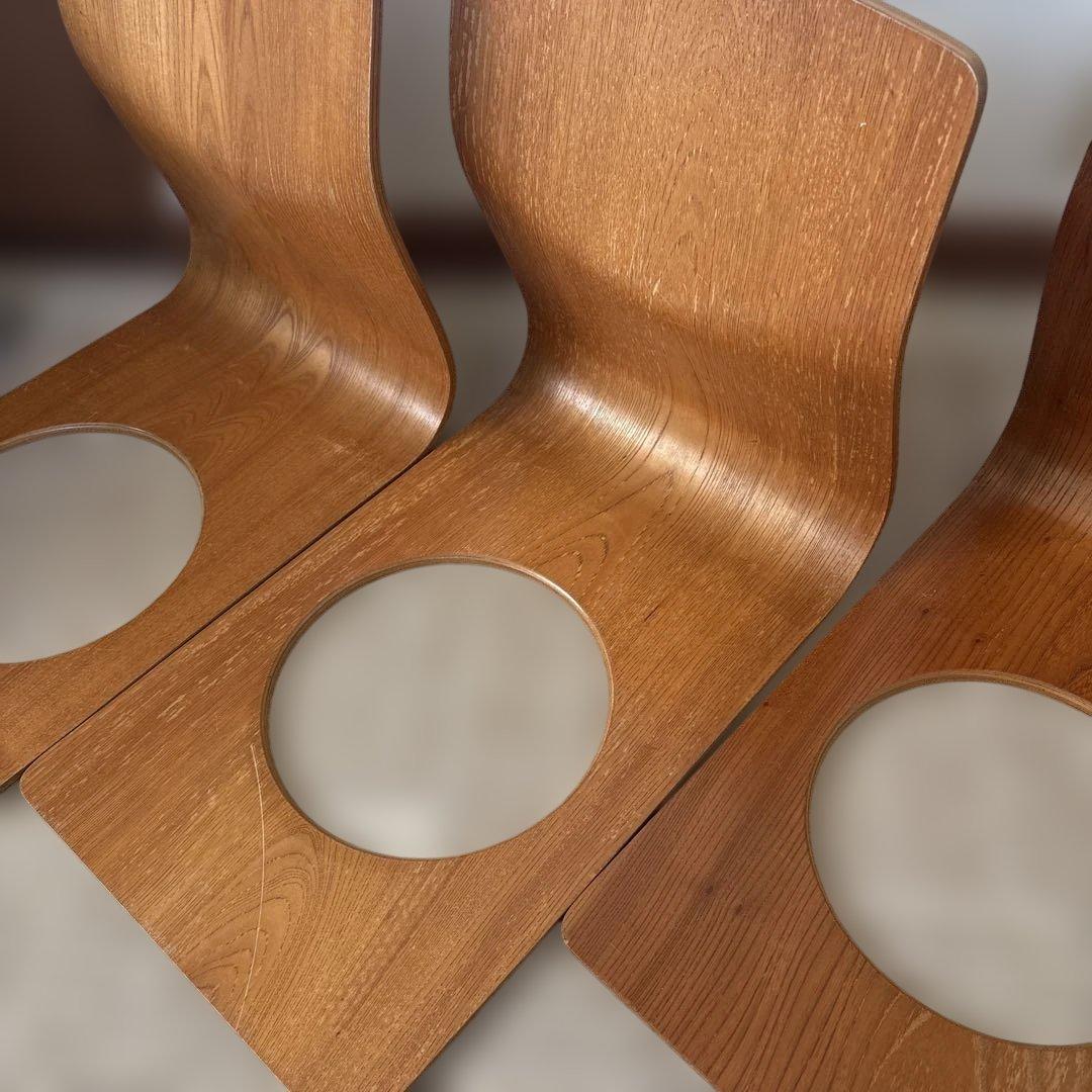 天童木工　曲げ椅子　座椅子　3脚セット