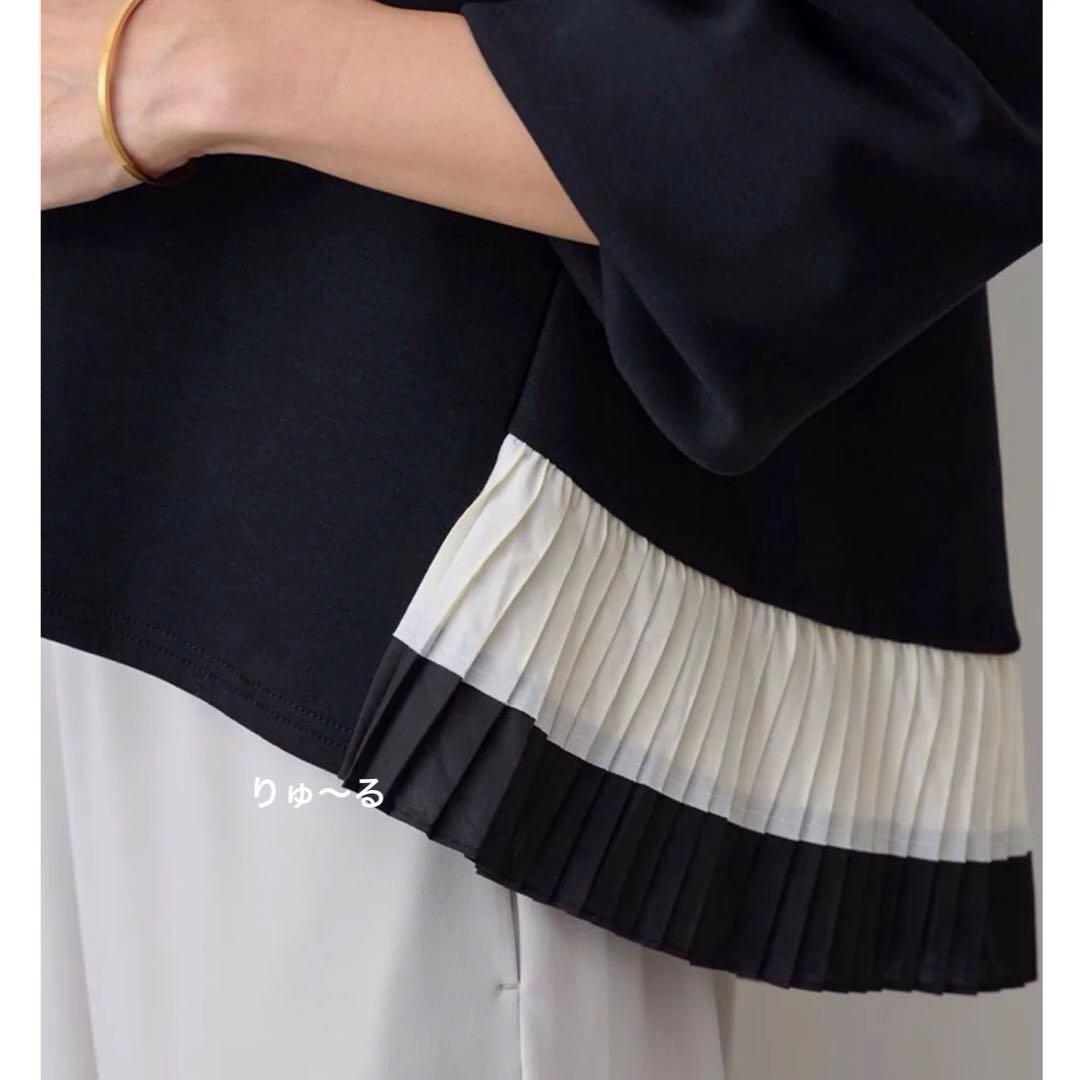 25SS⭐️美品⭐️ビアズリー後ろプリーツカットソー 裾プリーツプルオーバー