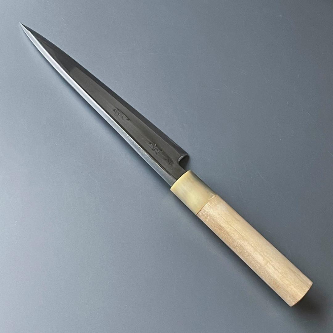 京都 有次 上製 相出刃包丁 6.5寸（19cm）白水牛柄（新品）