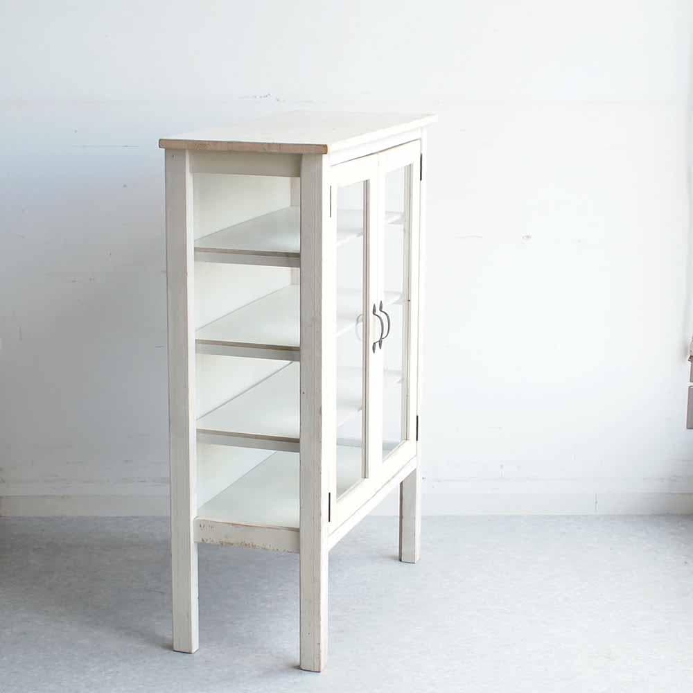 シャビーシック ガラスキャビネット 80cm ZR23327