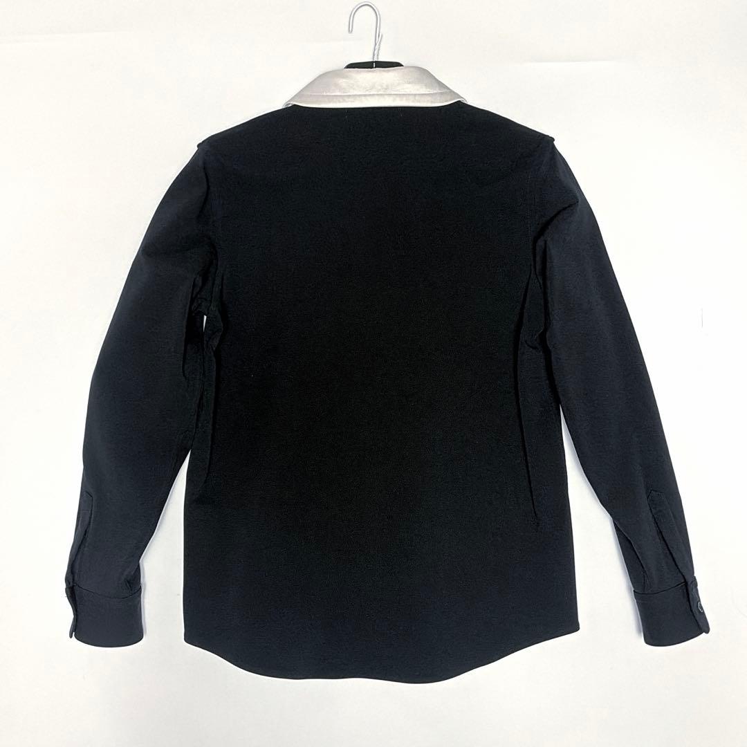 TOGA トーガ デザインシャツ 黒×白 ビッグカラー クリーニング済み