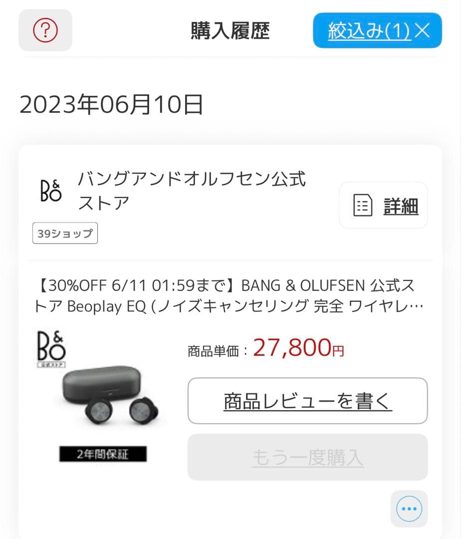 イヤホン Bang & Olufsen-Beoplay EQ BLACK