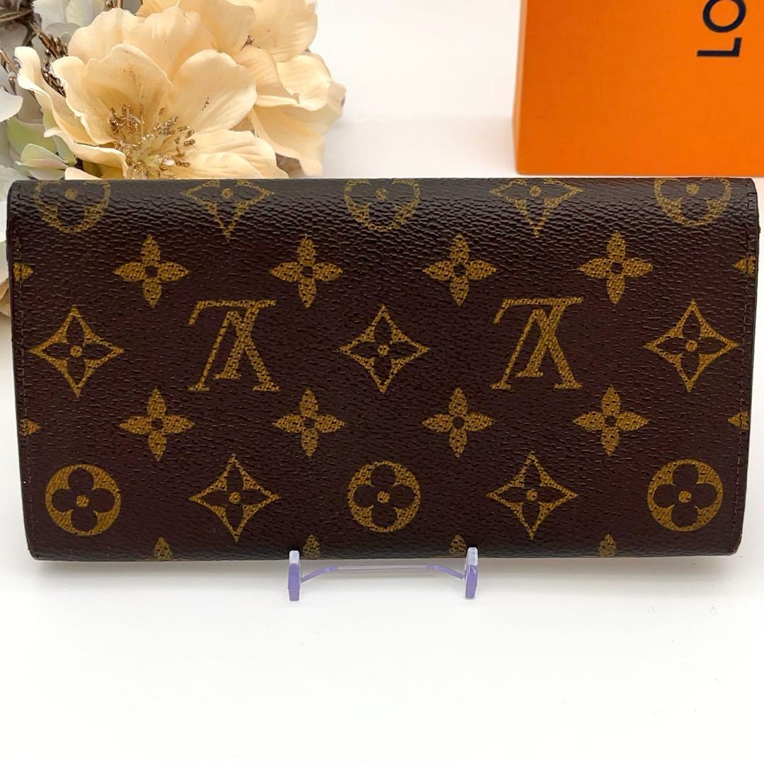 【美品】ルイヴィトン　モノグラム　ポシェット ポルトモネ　ブラウン　長財布