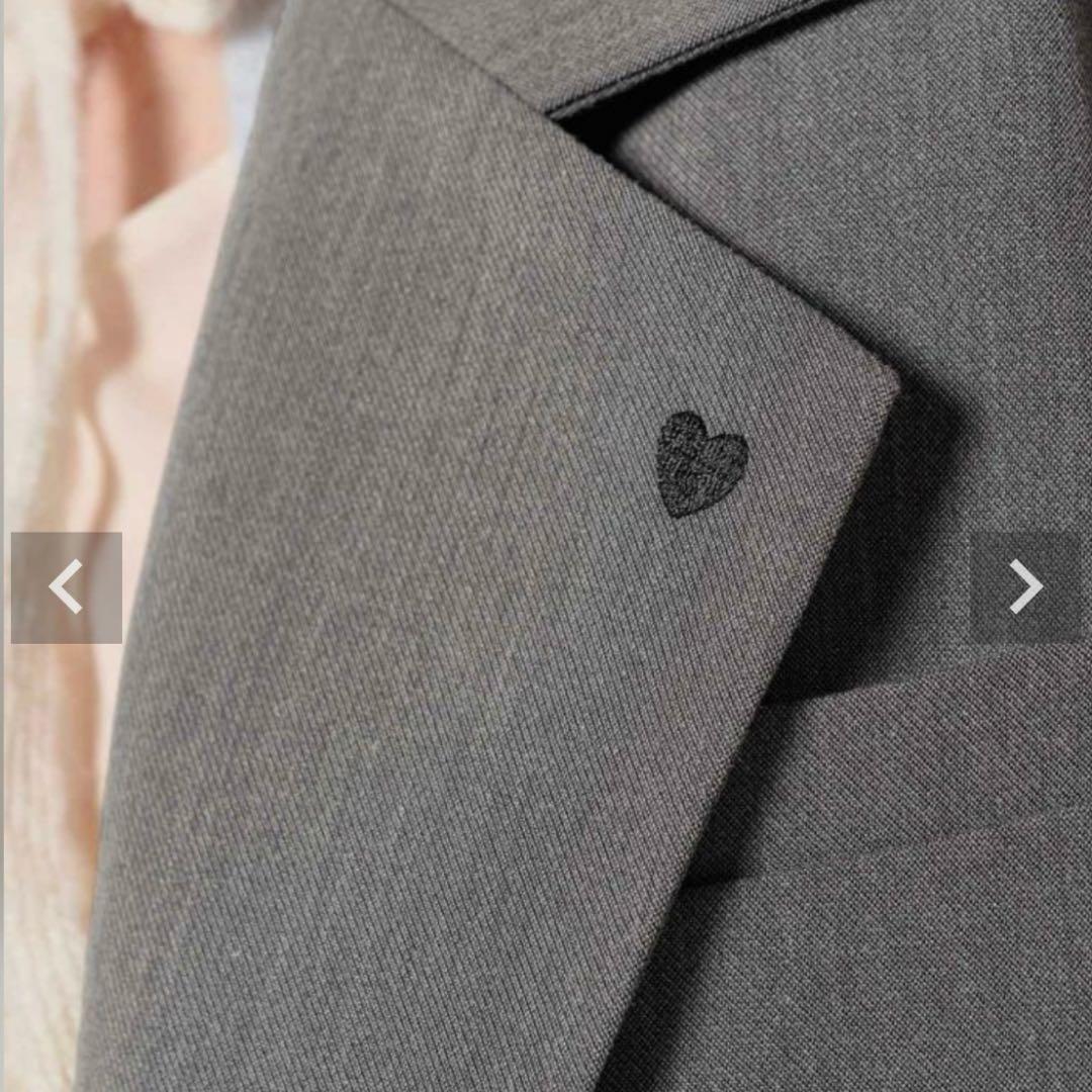 tinajojun ハート刺繍入り テーラードジャケット グレー