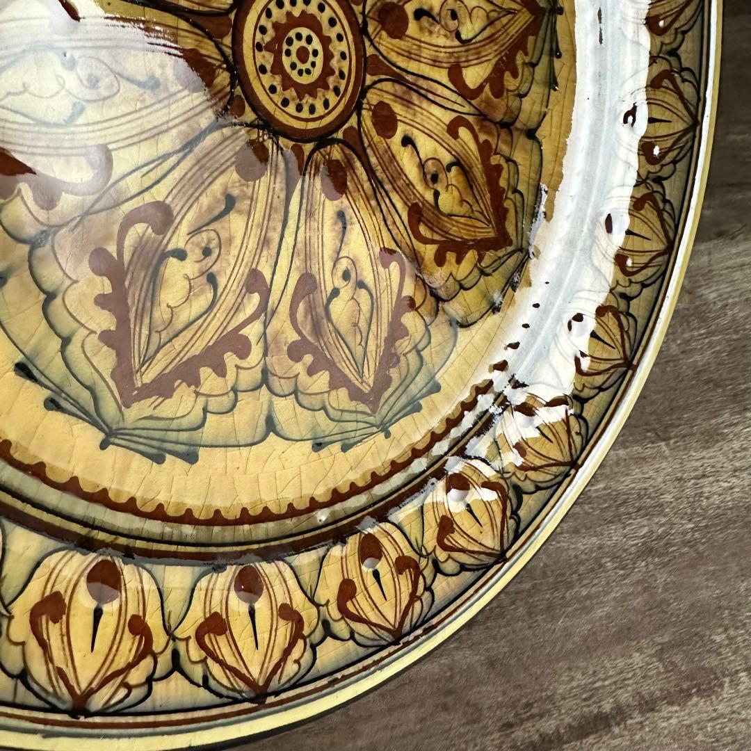 希少　ソビエト陶器　アラベスク模様　大皿　ロシア　焼き物　工芸品　陶磁器　B