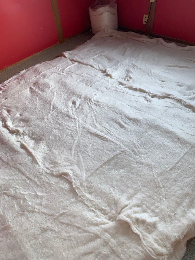 西川生地シングル両面プリント敷布団軽量！側生地中綿共綿100%お任せカバー付き！