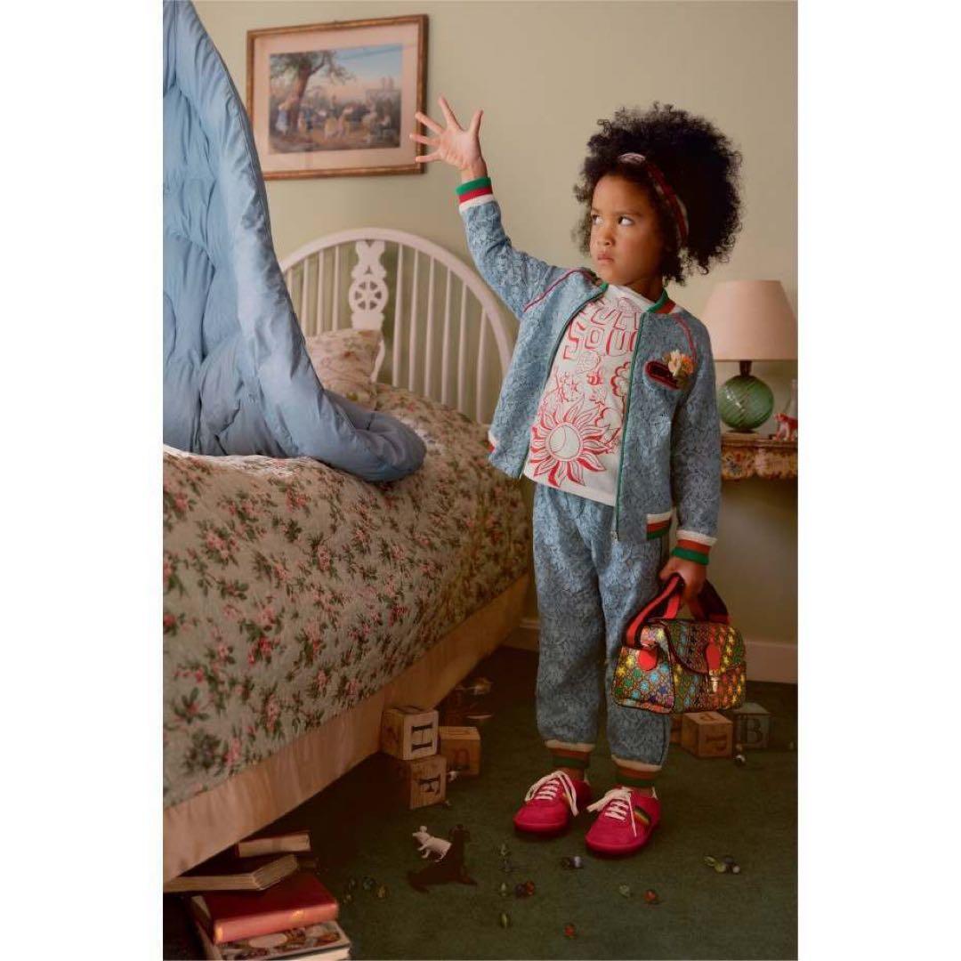 【希少】GUCCI 水色 レースジャケット　グッチ　130cm