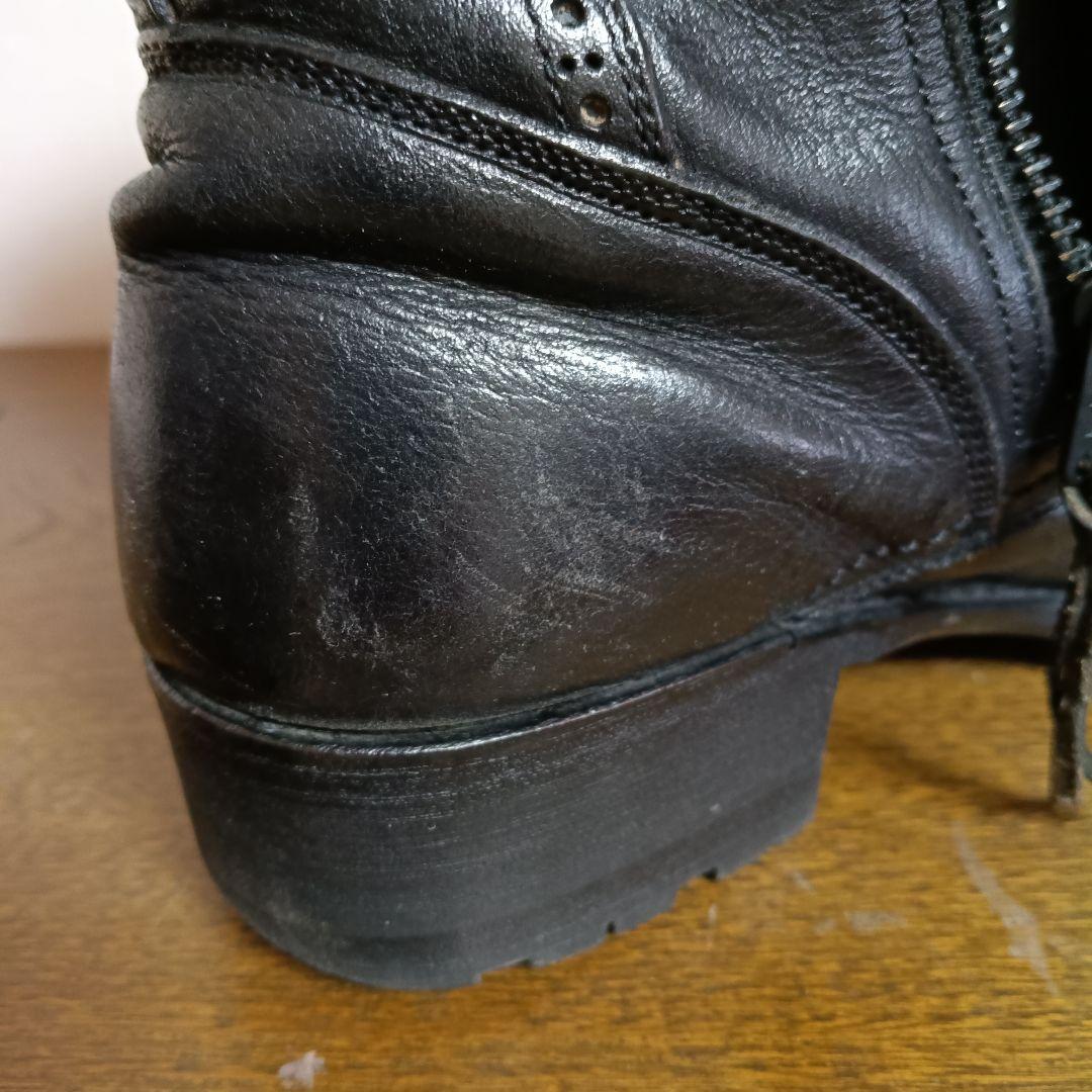 アルフレッドバニスター 41 レースアップ サイドジップ ブーツ 黒 レザー