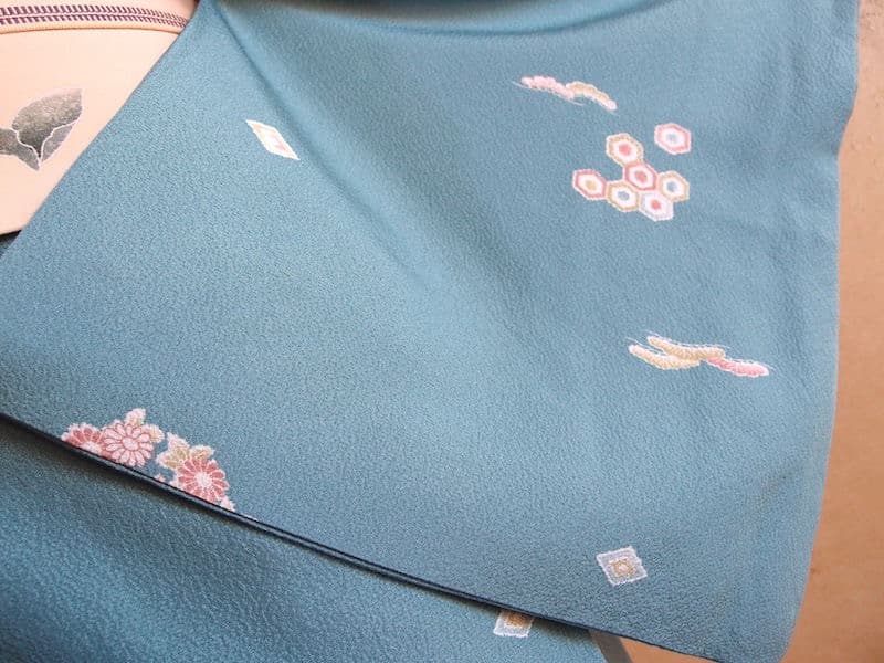 伊勢丹誂　染め小紋（花丸文）裄65,5　正絹美品