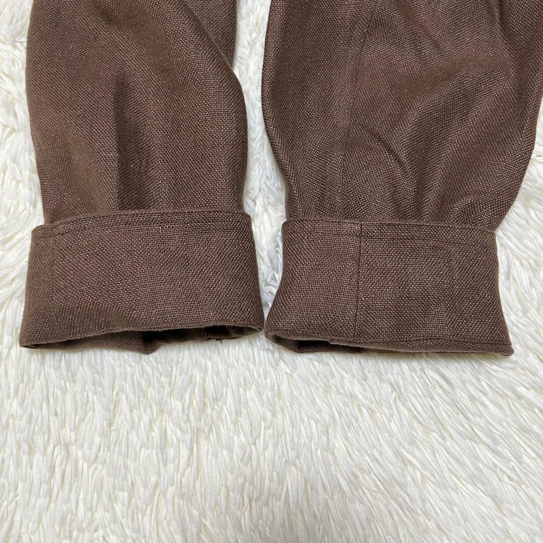 Jeanik リネン カバーオールジャケット サイズL相当 ブラウン