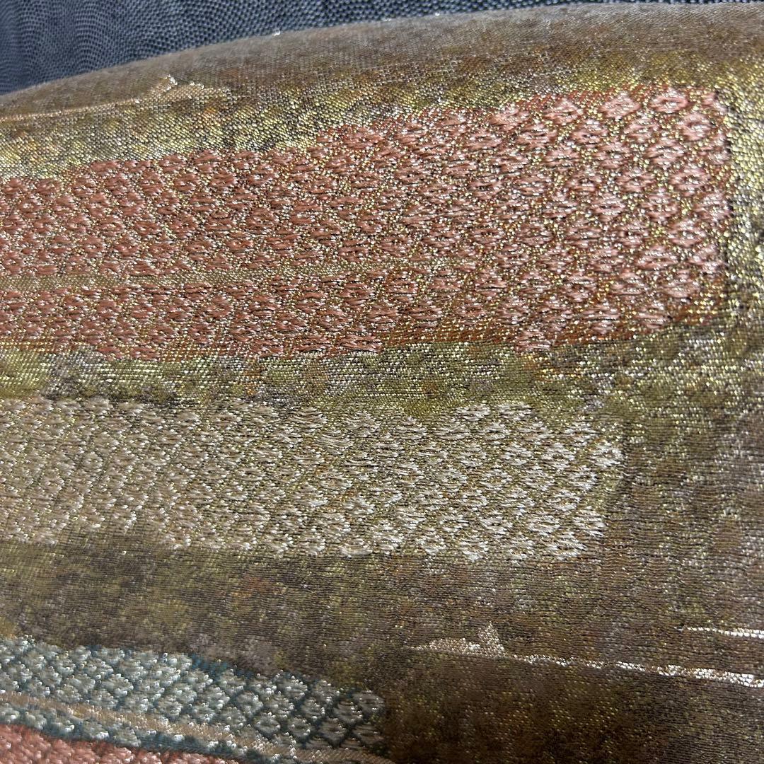 美品　袷　正絹　紋付　縮緬　鮫小紋　江戸小紋　フルセット　西陣唐織金箔袋帯