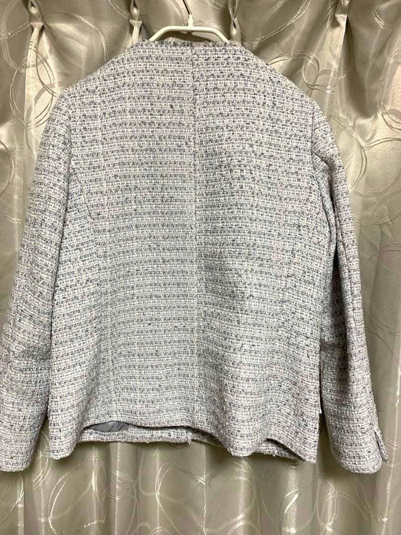 美品　anysis ノーカラーツイードジャケット グレー